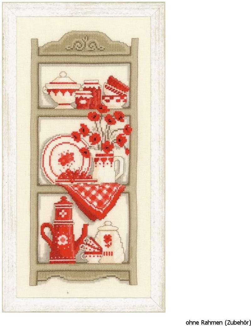 Vervaco Kitchen Shelves Counted Cross Stitch Kit, Multi-Colour