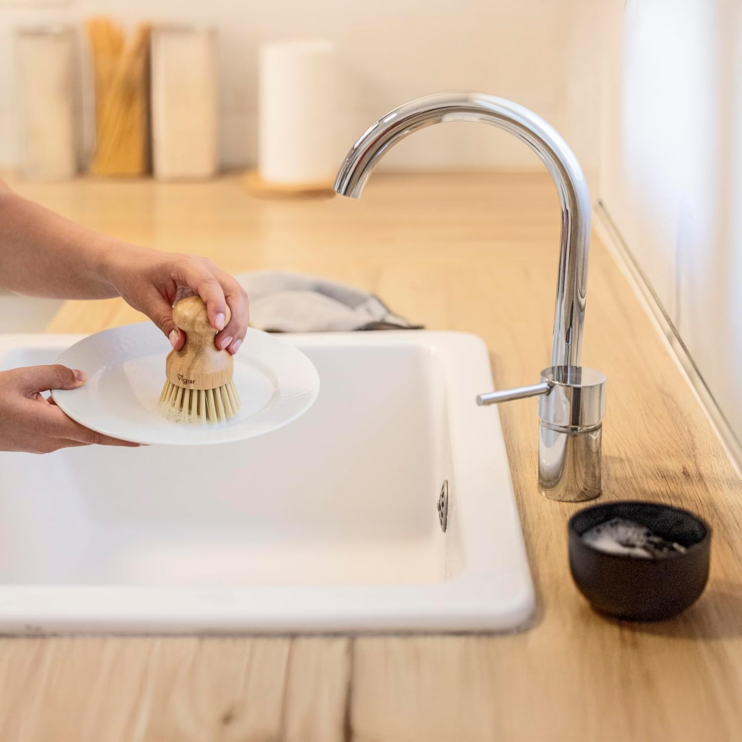 VIGAR Vintage Bamboo Palm Brush Set