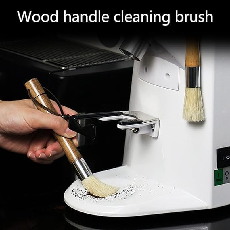 LALOCAPEYO Coffee Grinder Brush, Espresso Machine Cleaner with Wooden Handle & Natural Bristles, Barista-Designed for Home Kitchens, Cleans Coffee Accessories(Ebony) - Ebony image number 4