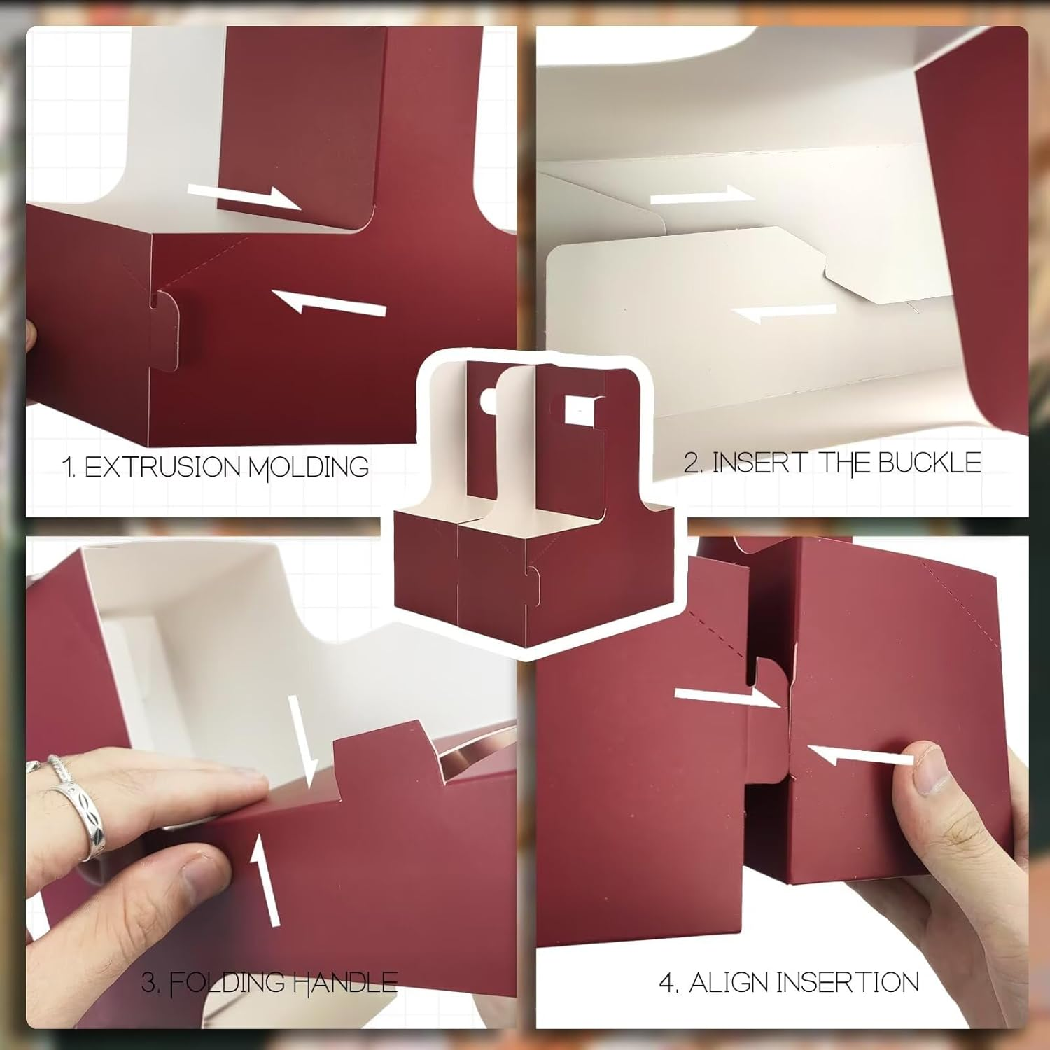 2Cup Cardboard Cup Holder, Disposable Drink Carrier for Delivery with Handle, Coffee and Drinks Take Out Cup Carrier. (Red，15Pcs)