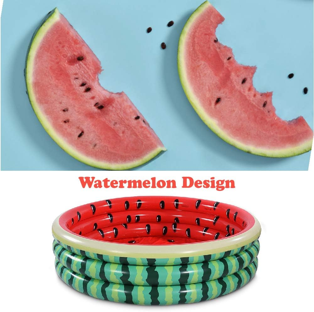 Kiddie Pool 5 Feet Watermelon Durable Inflatable Pool for Kids, Large Baby Pool Water Play Pool and Ball Pit for Indoor or Outdoor image number 1