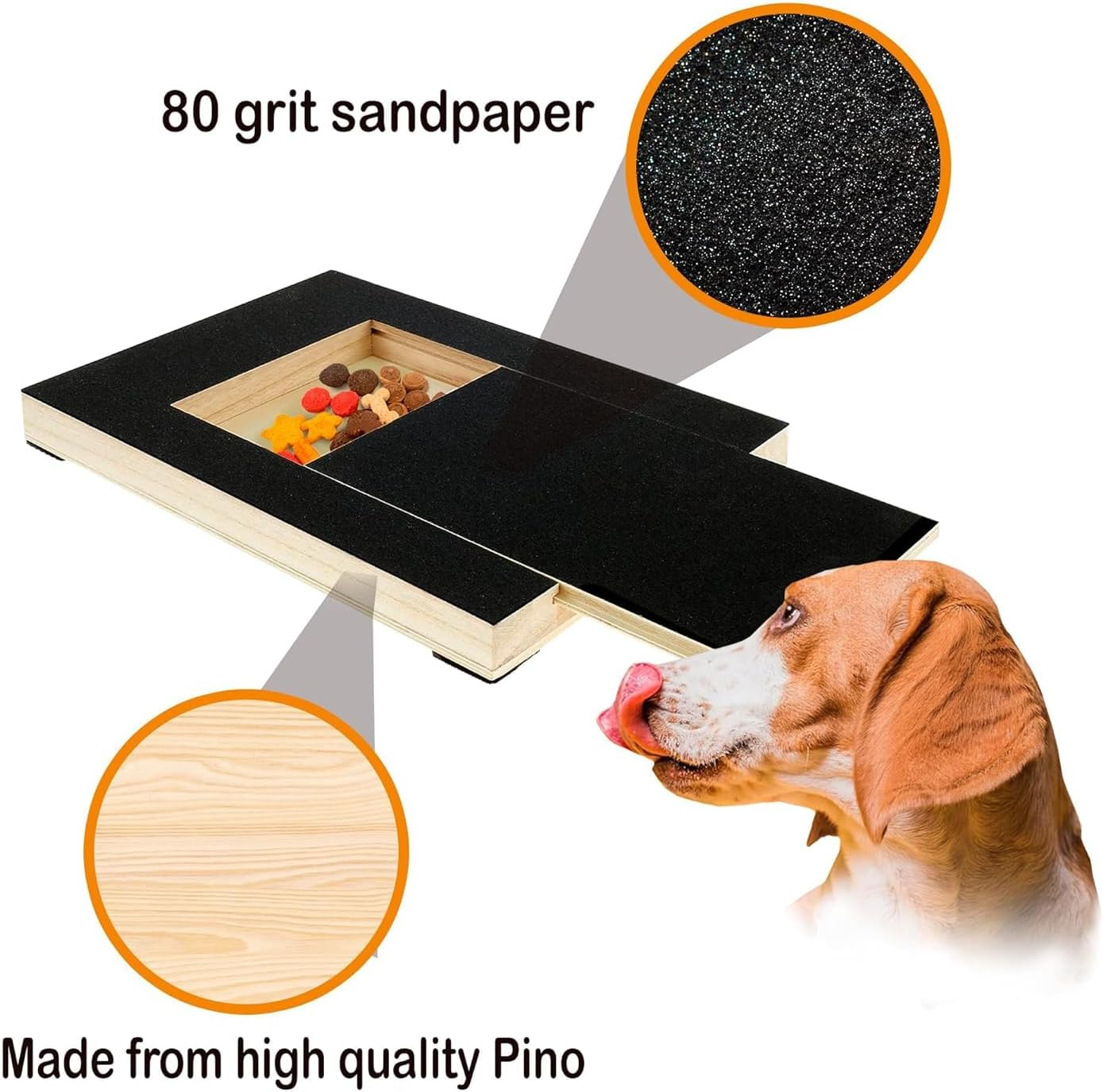 Dog Nail Scratch Board,Dog Scratch Pad with Treat Box,Dog Nail File Toy, Multi-Functional Trimming Tool,Alternative to Dog Nail Clippers and Dog Nail Grinders image number 5