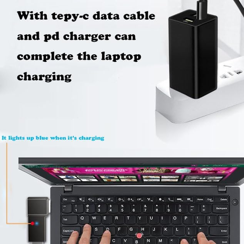 2PC Laptop Power Adapter Plug Charger Supply Converter Male DC 4.5X3.0 Jack Plug 100W PD Power Charger Connector round Tip to Female USB Type C for Dell