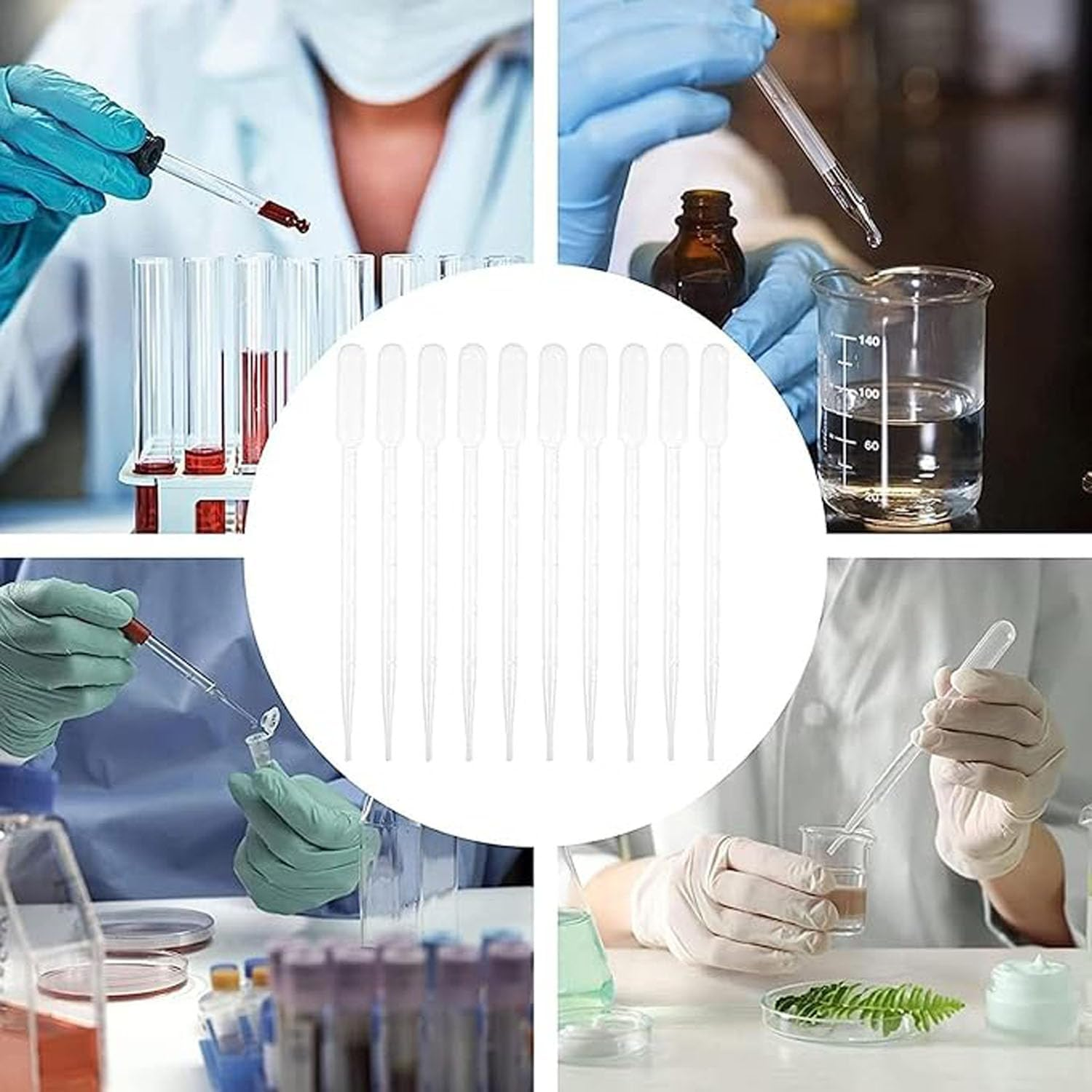 LYSAIMG 200 Pcs 3Mlclear Transfer Pipettes,3Mlclear Dropper,Liquid Transfer Pipette Dropper Measuring Pipettors for Essential Oils or Laboratory Kitchen Bar image number 5