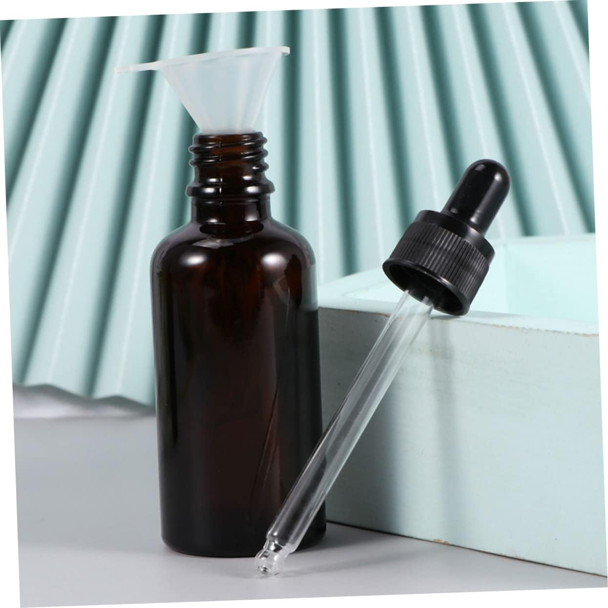 FOMIYES 50Ml Amber Glass Essential Oil Bottles 10Pcs Refillable Dropper Dispenser Bottles Portable for Travel and Storage image number 3