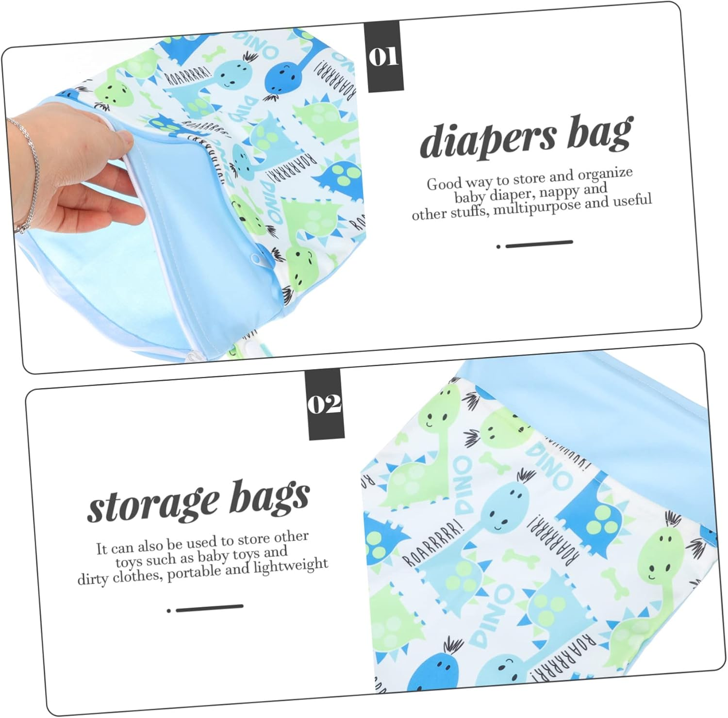 Ibasenice Multi-Functional Diaper Bag Organizer Pouch Household Storage Pouches Compact Light for Diaper Bag Essentials Zipper Design image number 1