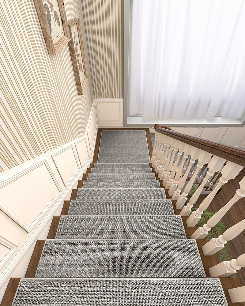 PADOOR Non Slip Stair-Treads Matching-Mat for Wooden Steps, Square Rubber Backing Non Slip Stair Landing Mat 31X31 Inch image number 6