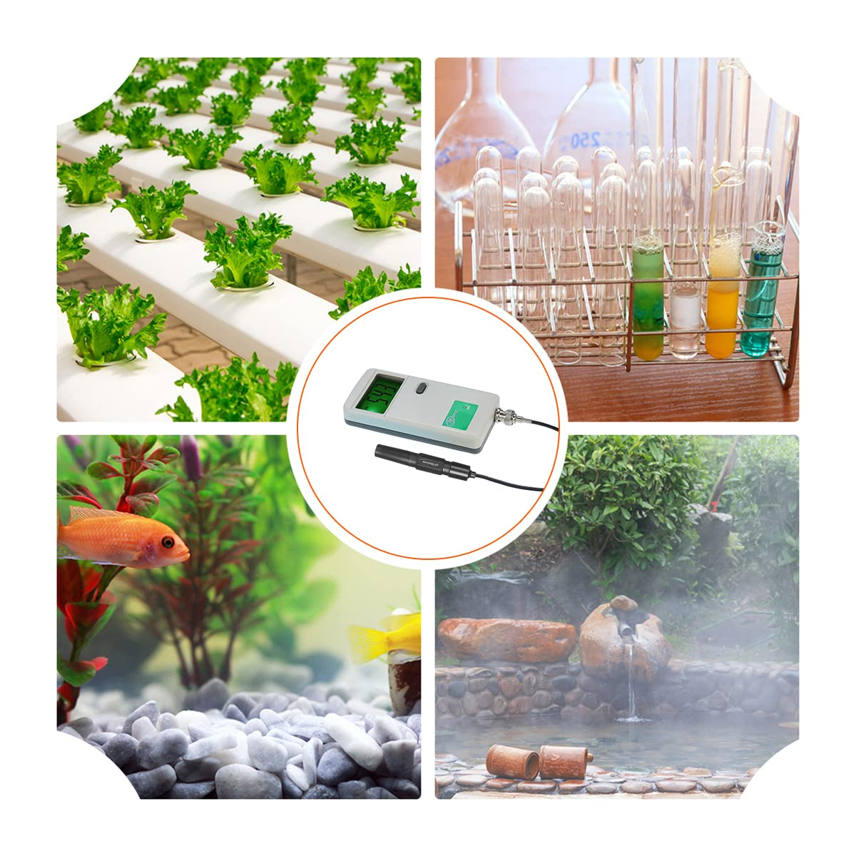 Mingzhe Ph Meter High Precision Portable Ph Tester Backlight Display Water Quali Tester for Laboratory Drinking Water Hydroponics Aquarium Swimming Pool White PH-3012B image number 4