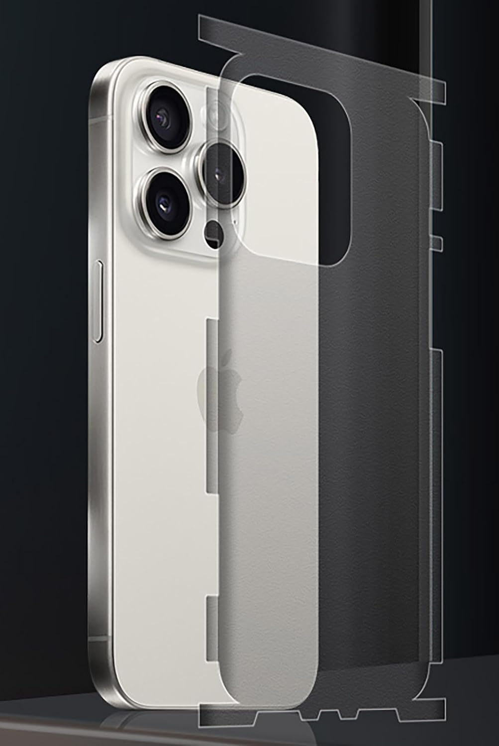 GIOPUEY Pack of 2 Back Film Compatible with Iphone 15 Pro Max, Iphone 15 Pro Max Back Protective Film, Soft TPU, Thin, Matte Texture, Protective Border - Translucent image number 3