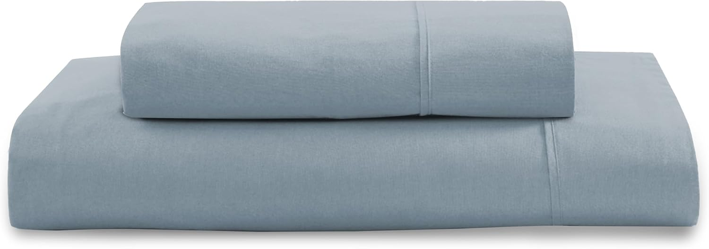 LANE LINEN 144TC Single Bedsheet with Pillow Cover | 100% Organic Cotton 2 Pc Bedding Set (2.24 M X 1.5 M) | Eco-Friendly & Sustainable | Luxury Bedding Set (French Blue,Single)