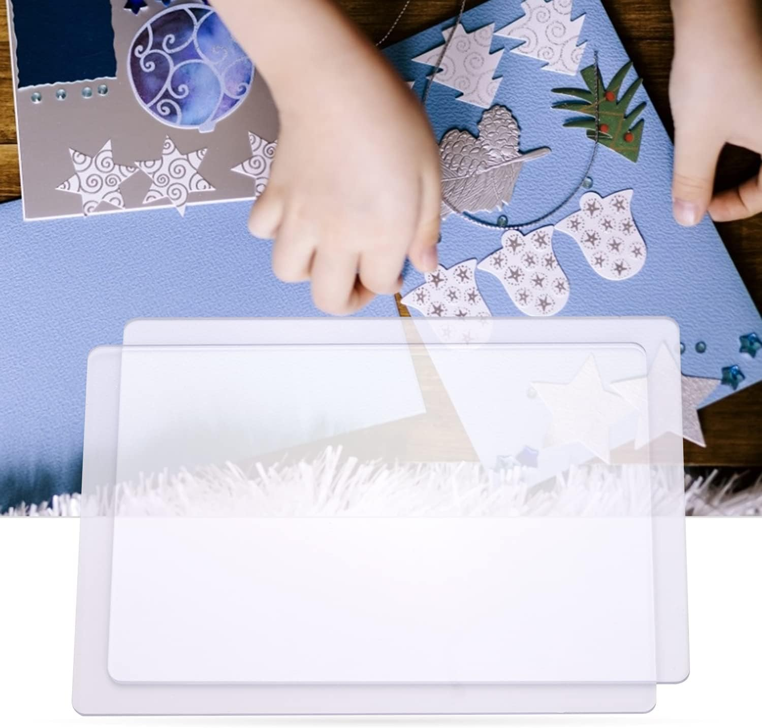 2Pcs Transparent Cutting Pad Accessory Durable PC Material Plate 3Mm Thickness Replacement Pad for Die Cutting & Embossing Machine Arts & Crafts Scrapbooking Cardmaking, 8.7 * 6.1In image number 2