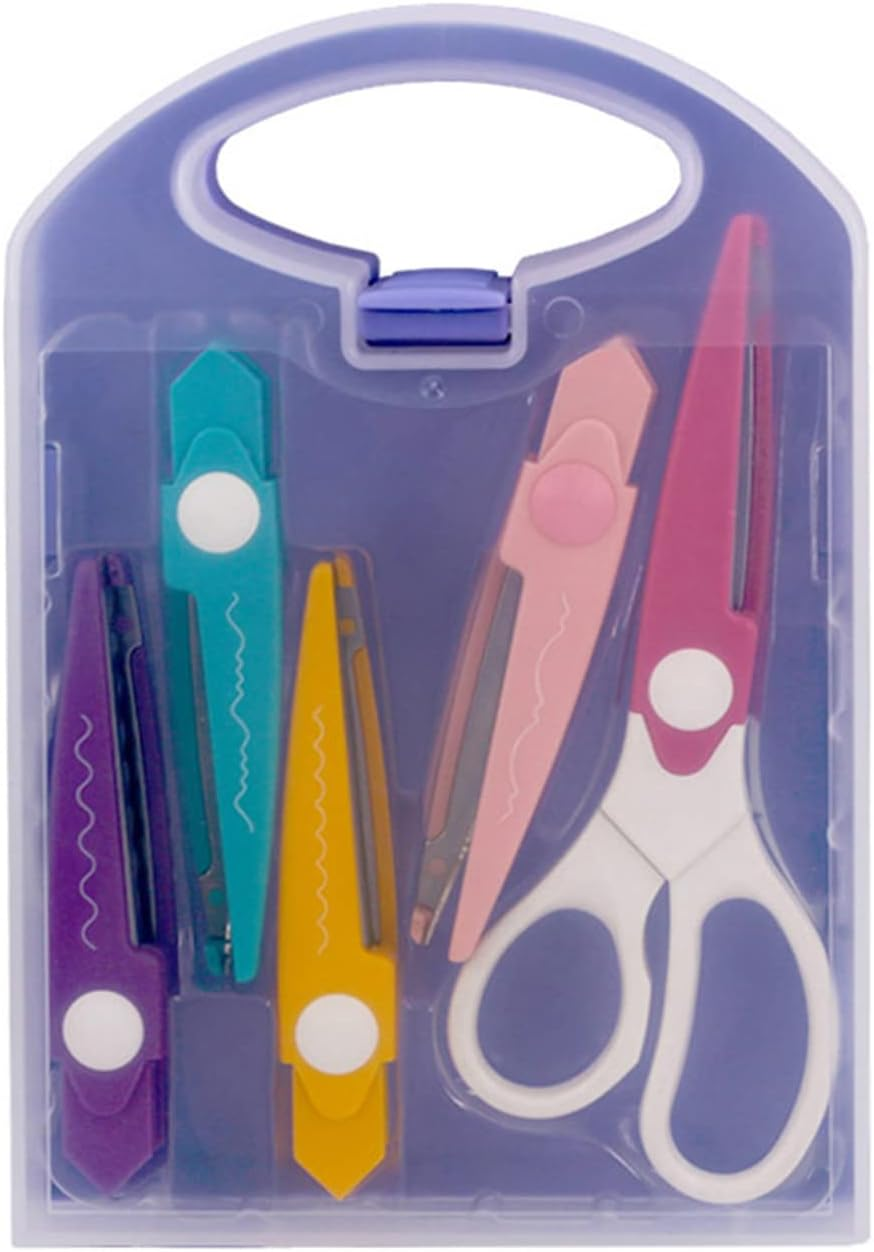 SNOOU Paper Caft Scissors Set 5 Pairs of Decorative Edge Great for DIY Paper Edge Cutting Crafts Scrapbooking Paper Quilling and Kid&rsquo;S Designs for School Stationary Office Adults image number 2