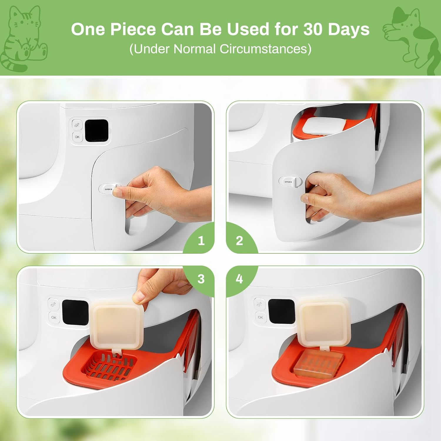 6 Pack Odor Eliminator for MAX Self-Cleaning Cat Litter Box, GISOFIK Cat Litter Box Odor Eliminator, Cat Toilet Odor Control for Automatic Litter Box, Safe for Pets 95% Remove Rate image number 1