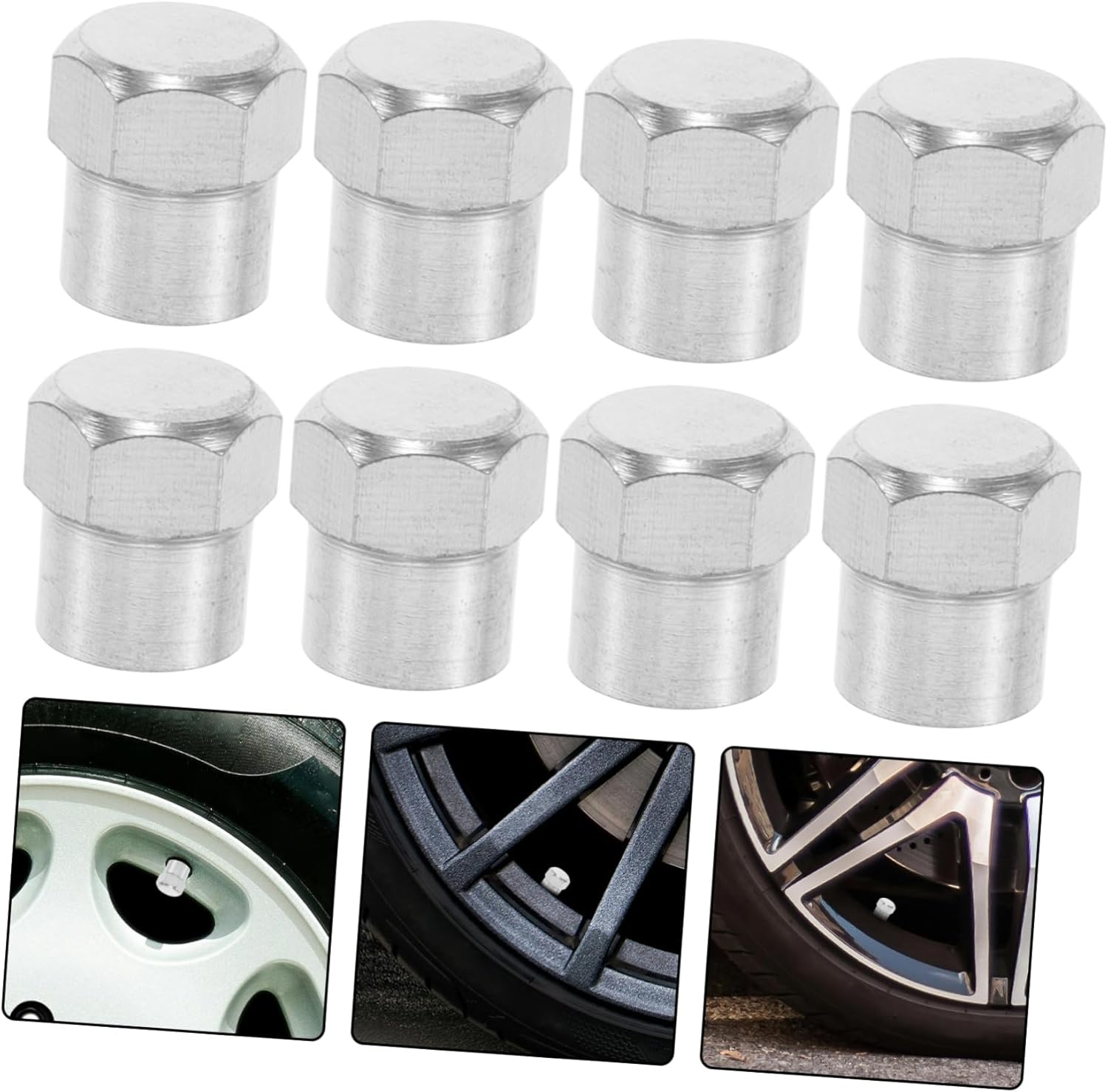 HOLIDYOYO 20Pcs Universal Tire Valve Stem Caps Protective Dust Covers Automotive Wheel Accessories for Cars Suvs Bikes Cool Black Stem Covers for Outdoor Use image number 1