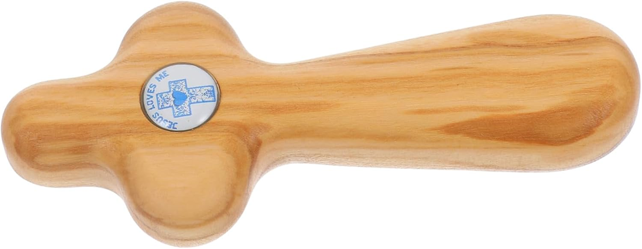 ARTIBETTER Handheld Olive Wood Cross Heart Wooden Cross for Baptismal Pocket Prayers Catholic Confirmation First Communion Sustainable Natural Olive Wood Meaningful Keepsake for Religious image number 3