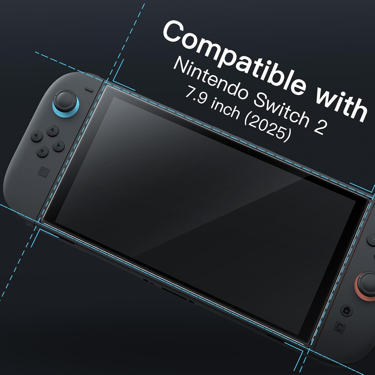 Jetech Screen Protector for Nintendo Switch 2 2025, 9H Tempered Glass Film, Anti-Scratch, HD Clear, 2-Pack image number 2