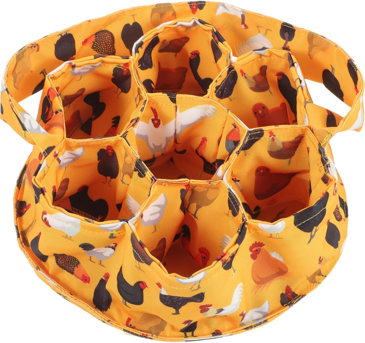 Egg Collection Basket with 7 Pouches for Chickens Ducks Geese - Canvas Storage Bag for Farmhouse and Garden Use image number 4