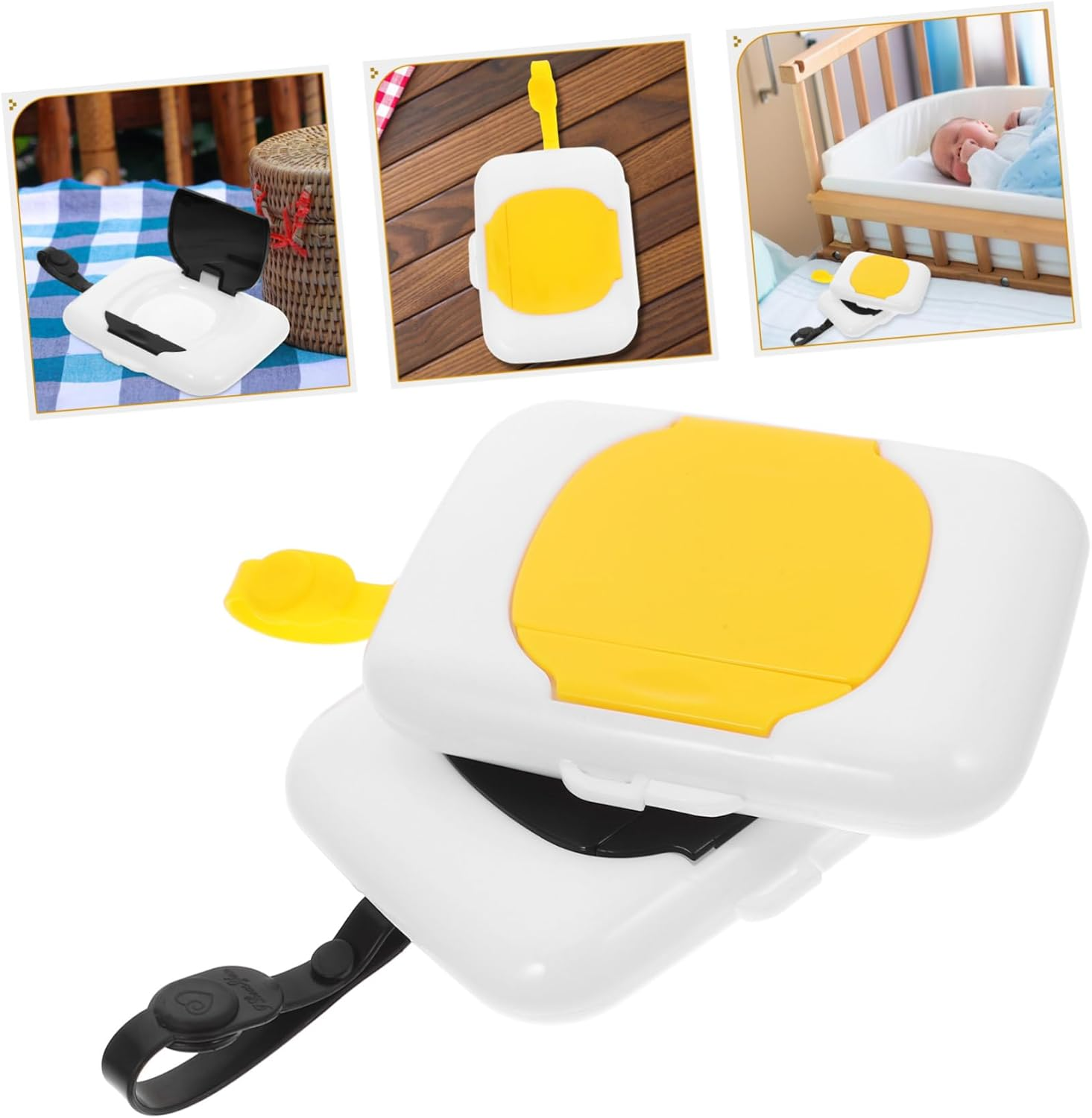 TIDTALEO 2Pcs Wipes Dispenser Box Storage for Travel Newborn Gifts Portable Wipes Carrier Airtight Seal for Diaper Bag image number 1