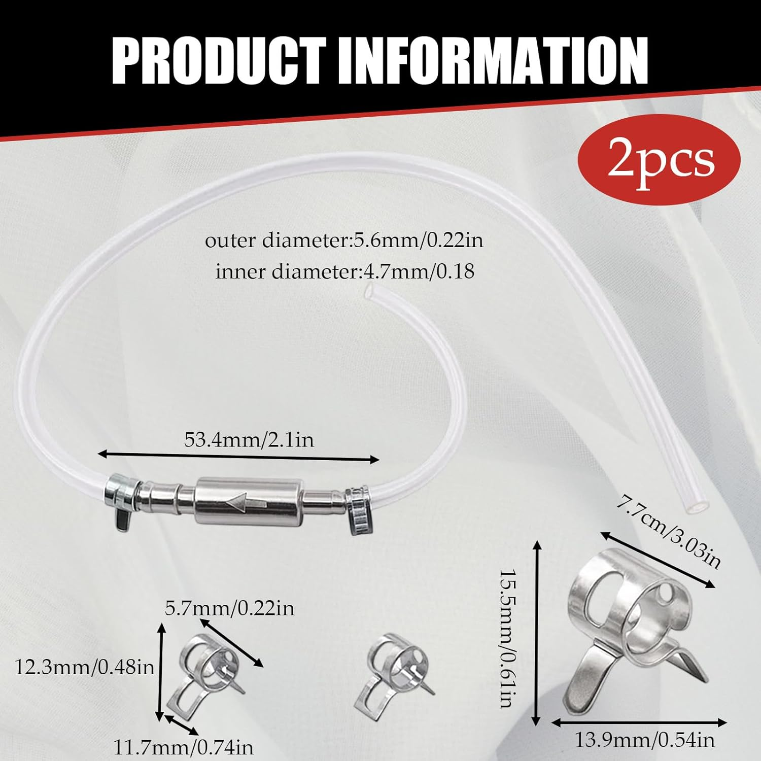 2 Pcs Universal Motorcycle & Car Brake Bleeding Kit, Professional Brake and Clutch Bleeder Tool Set with One-Way Valve for DIY Repair image number 1