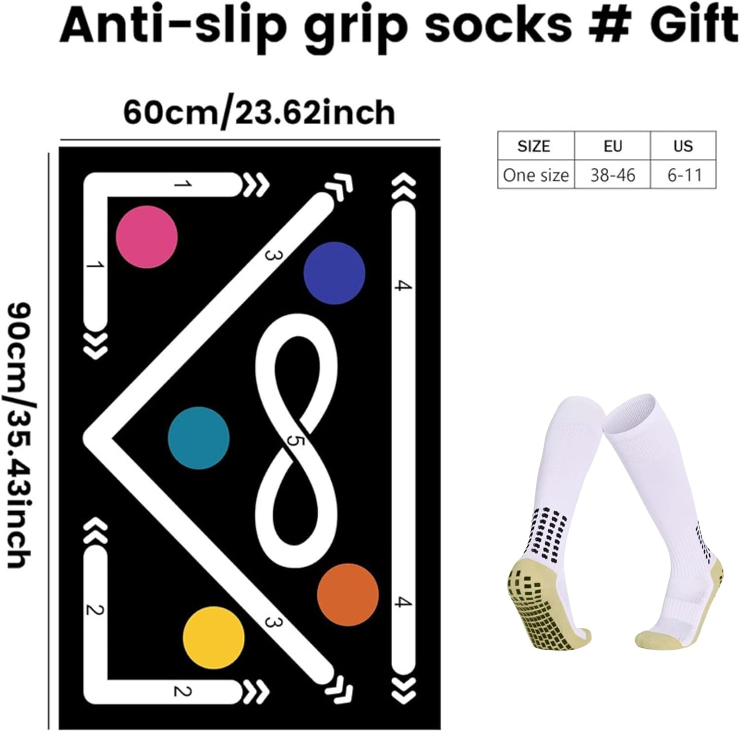 Soccer Training Mat, Football Footstep Training Mat, Anti-Skid, Silent Shock Absorption Ball Mastery Mat, Soccer Training Equipment for Kids image number 2