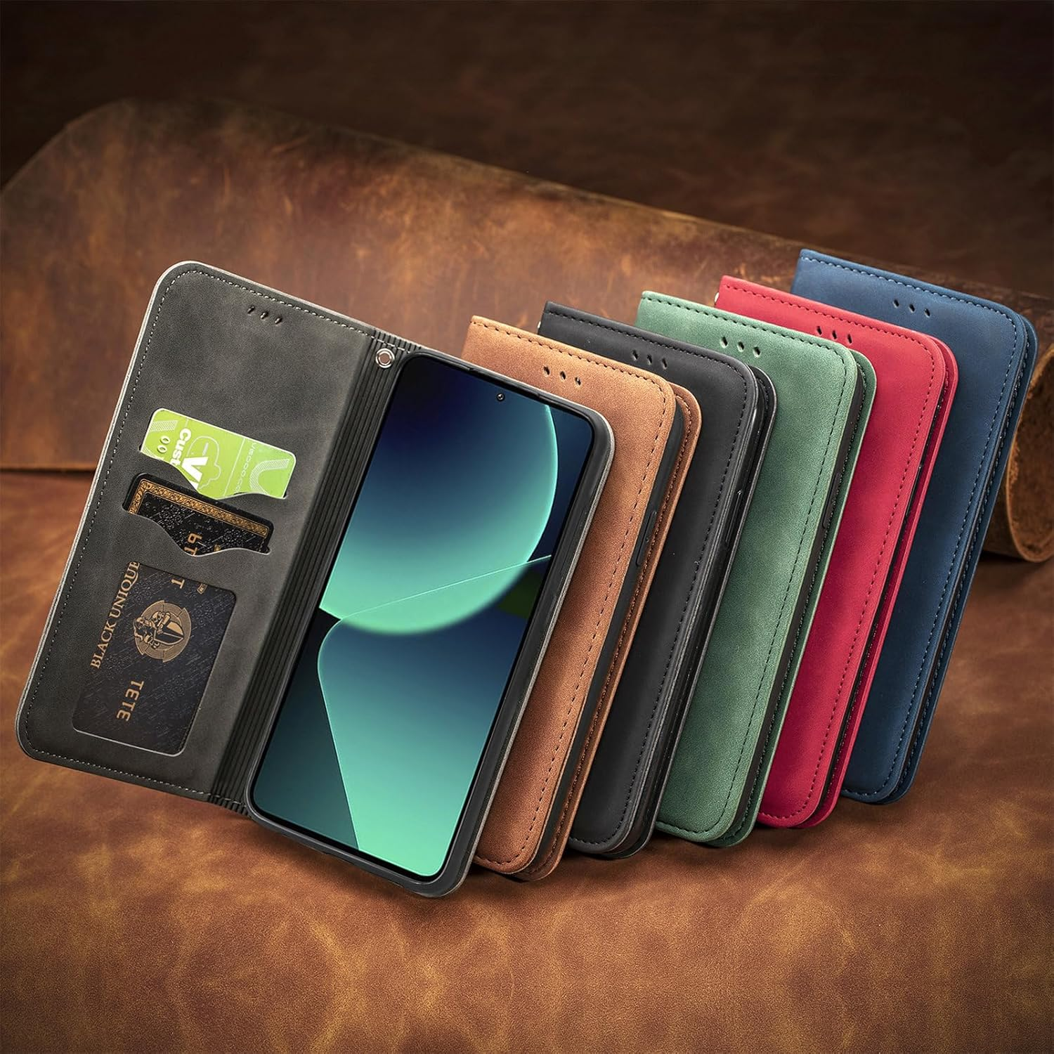 MOJIA Case for Xiaomi Redmi Note 14 Pro 5G / Poco X7 5G, PU Folio Leather Wallet Protective Case [Magnetic Closure], Mobile Phone Case with TPU Inner Shell, Card Holder Stand Case. Grey - Gray image number 6