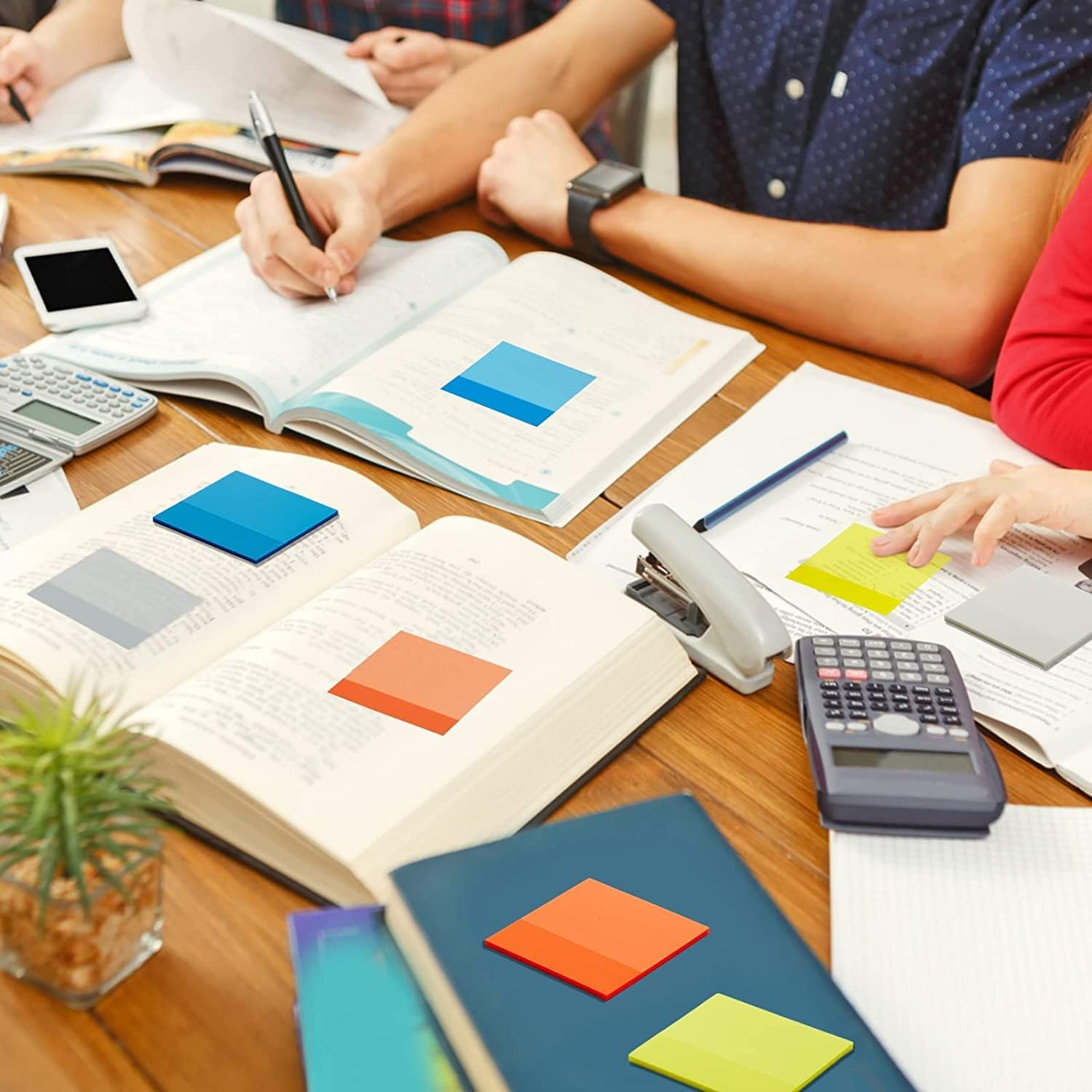 Masper 6 Pads/300 Sheets Transparent Sticky Notes in 6 Colours, 7.5Cm X 7.5Cm Clear Sticky Notes, Quality Waterproof Sticky Notes Memo Pads - Transparent image number 3