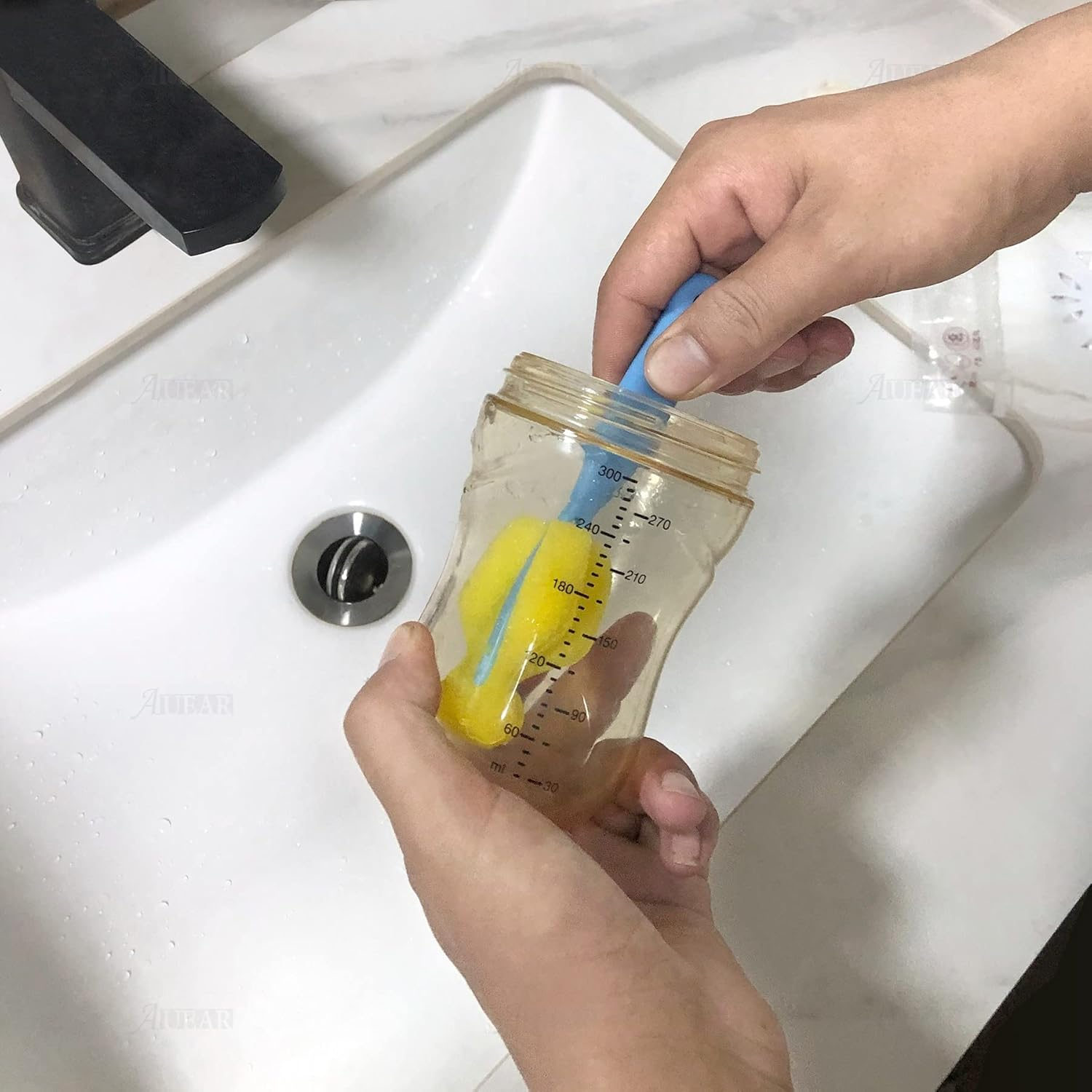 AUEAR, Milk Bottle Nipple Brushes Pacifier Sponge Cleaning Small Brush Cleaner Set for Bottles and Accessories (10 Pcs) image number 6