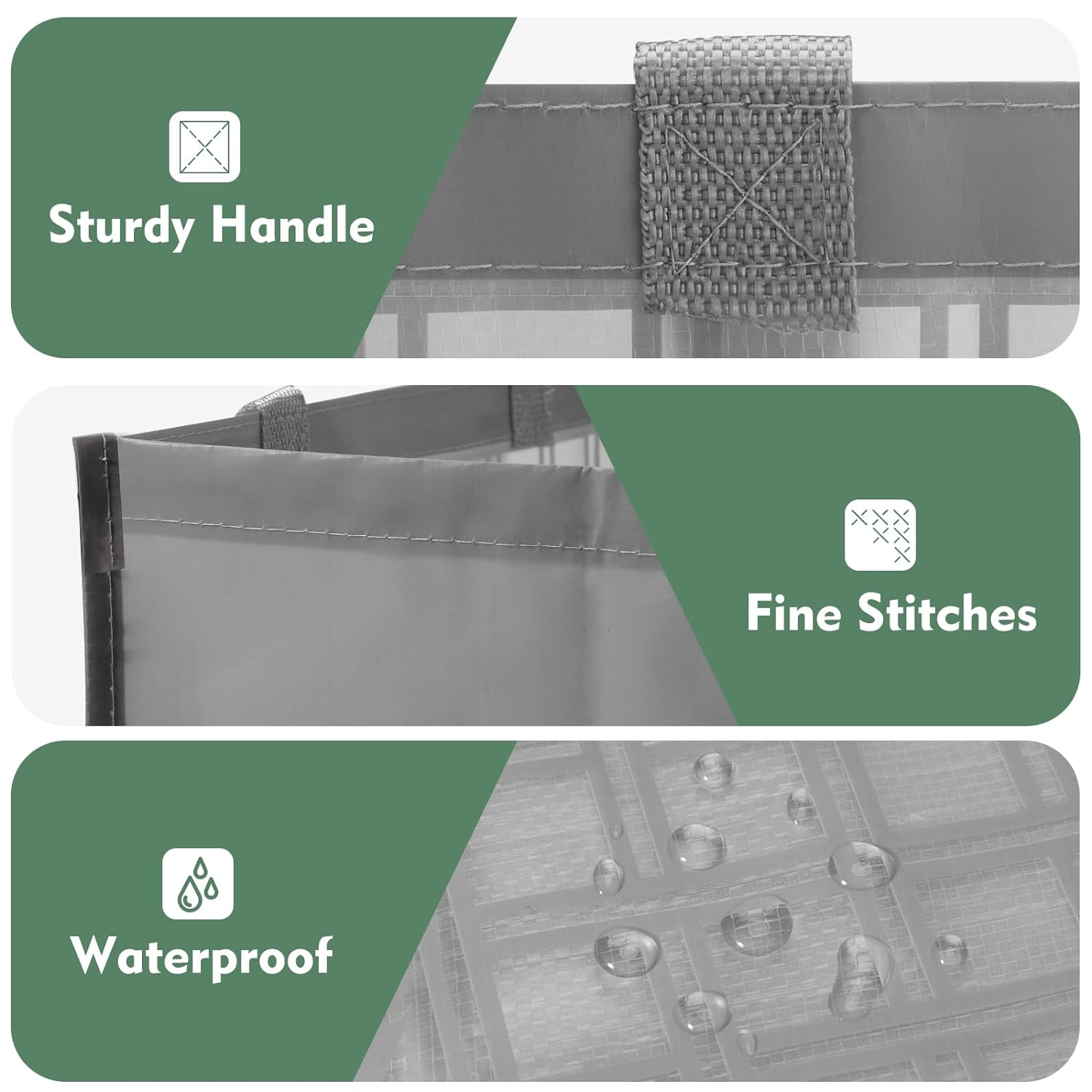 Lily Queen Recycle Bin Bags for Kitchen Home Trash Cans Sorting Bins 12 Gallon Set of 2 - Black  Grey image number 2