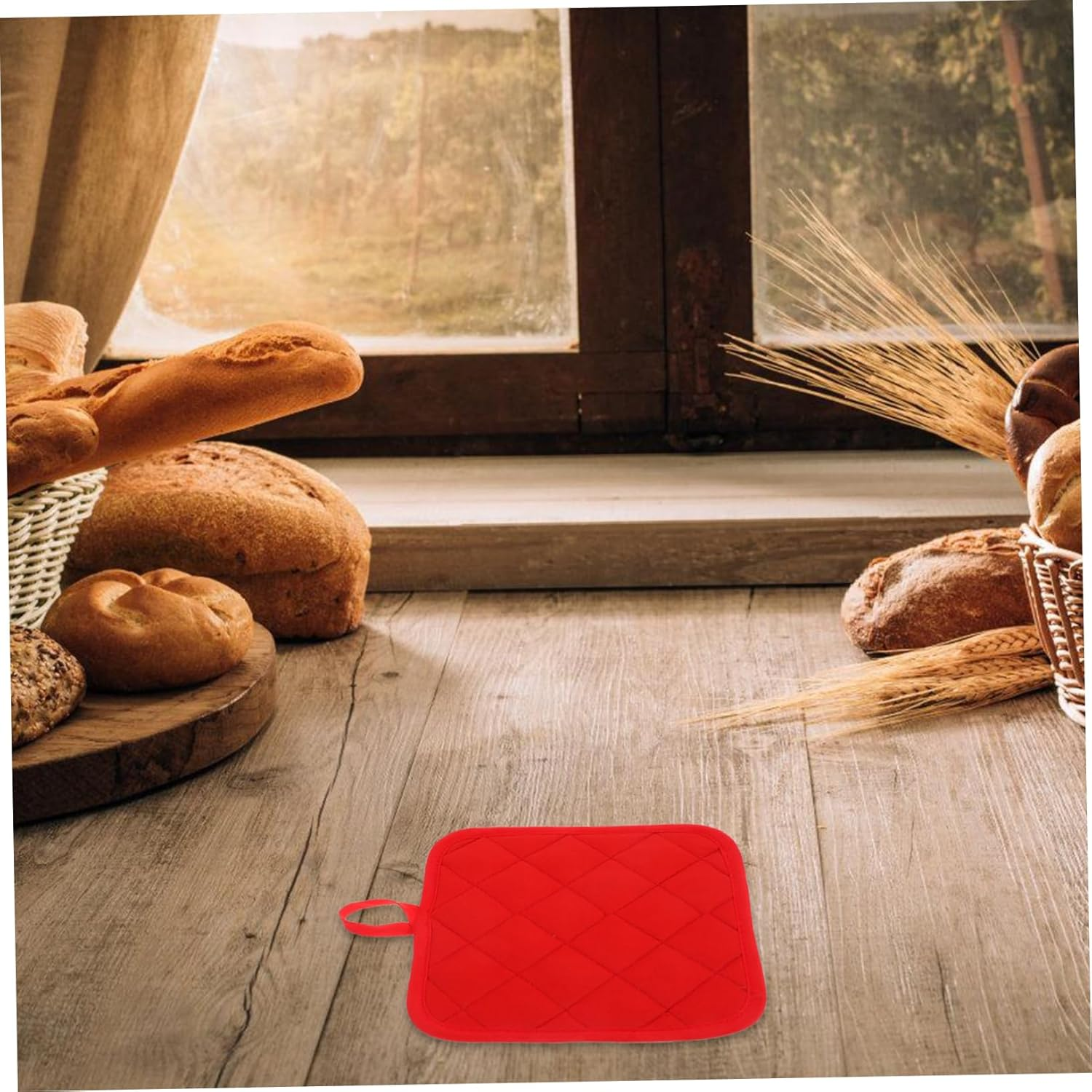 GARVALON 10Pcs Quilted Cotton Kitchen Pot Holders Heat Resistant Square Baking Hot Pads for Everyday Use Reusable Cooking Pot Holders Trivets image number 3