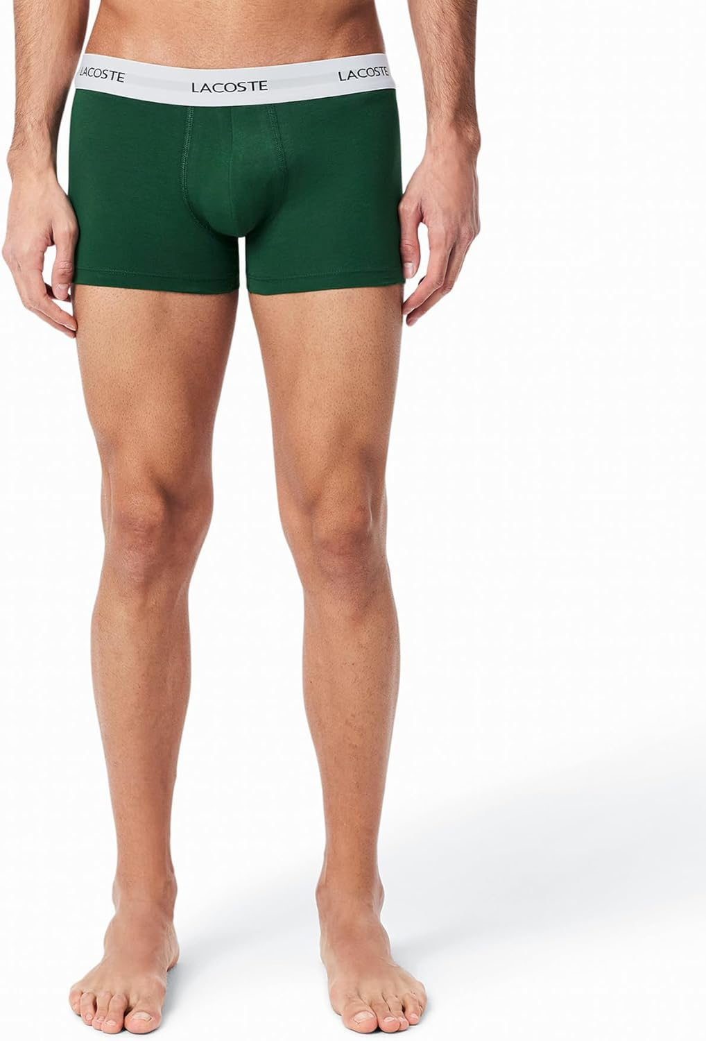 Lacoste Men'S 3 Pack Essential Trunks, Black/Green, S image number 3