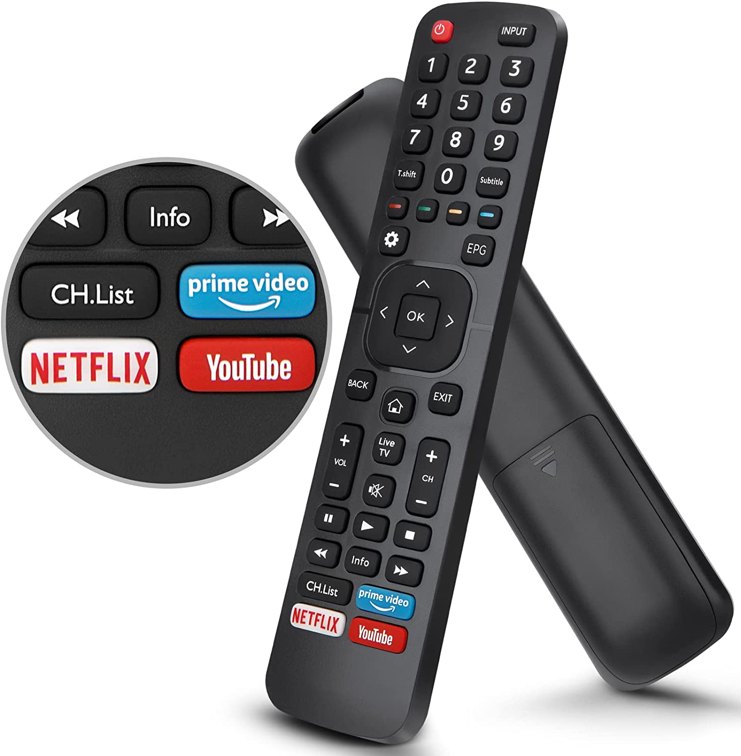 Universal Remote Control for Hisense LED Smart Tvs, Replacement Remote EN2B27 with Netflix, Prime Video, Youtube Buttons image number 5