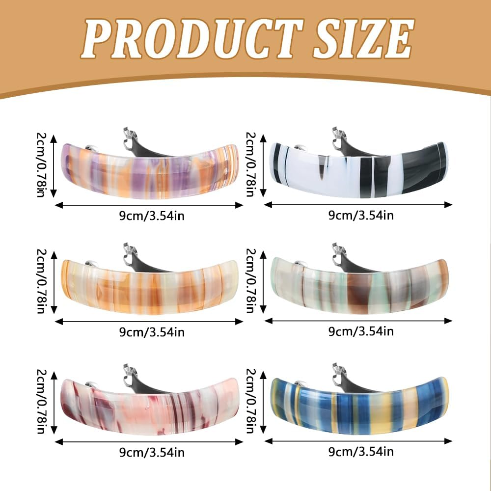 XFSRG Hair Clips Women'S Hair Clip Ombre Design Striped Colour Gradient Rectangular Feather Suitable for Half up Hair