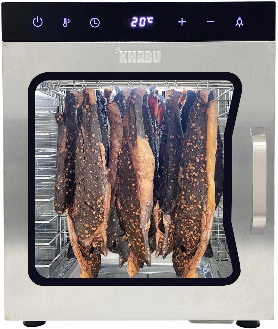 Stainless Steel Biltong Box Food Dehydrator and Drying Cabinet - Large 10 Trays, 5 Hanging Rods, with 20-90&deg;C Temperature Control - Perfect for Drying Biltong, Meat, Vegetable & Fruit image number 5