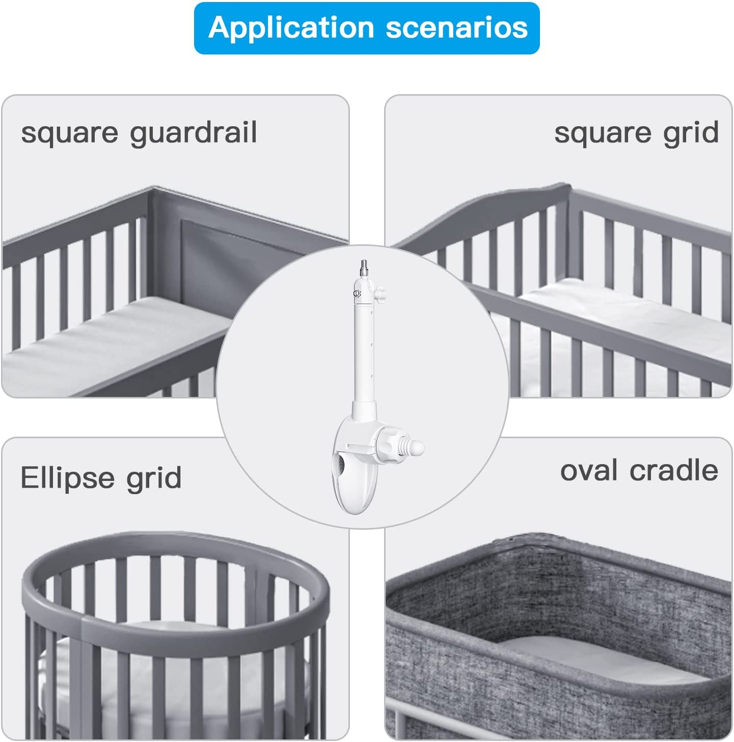 HOLACA Baby Monitor Mount for Vtech VM5463/RM5764HD/RM5864HD/RM7764HD/BM3800/BM4700/BM5600/BM5700 Baby Monitor Universal Crib Bracket Holder image number 6