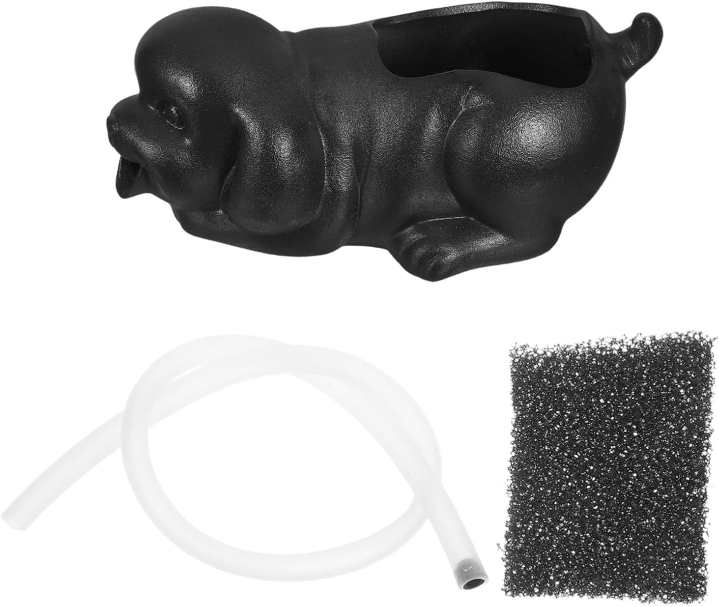 SUPVOX Ceramic Dog Fountain Spitter Indoor Waterfall Decor with Efficient Filtration Ceramic Material Unique Puppy Statue for Fish Tank and Garden Accessories