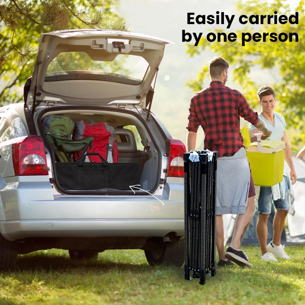 Red Track 3X3M Ultra Compact Folding Gazebo, Walls, Carry Bag, Portable Outdoor Popup Marquee for Camping Beach, Black image number 4