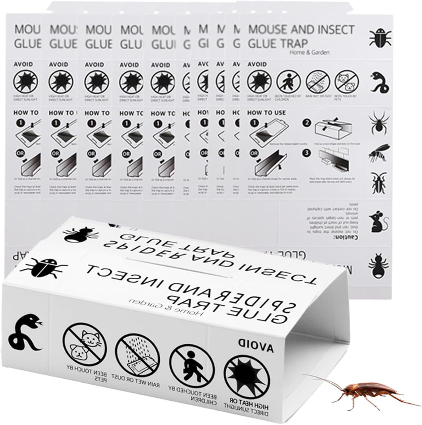 10 Pcs Glue Traps &ndash; Extra Strength Glue Boards for Indoor/Outdoor Use | Non-Toxic Bed Bug Trap&Spider Traps image number 2