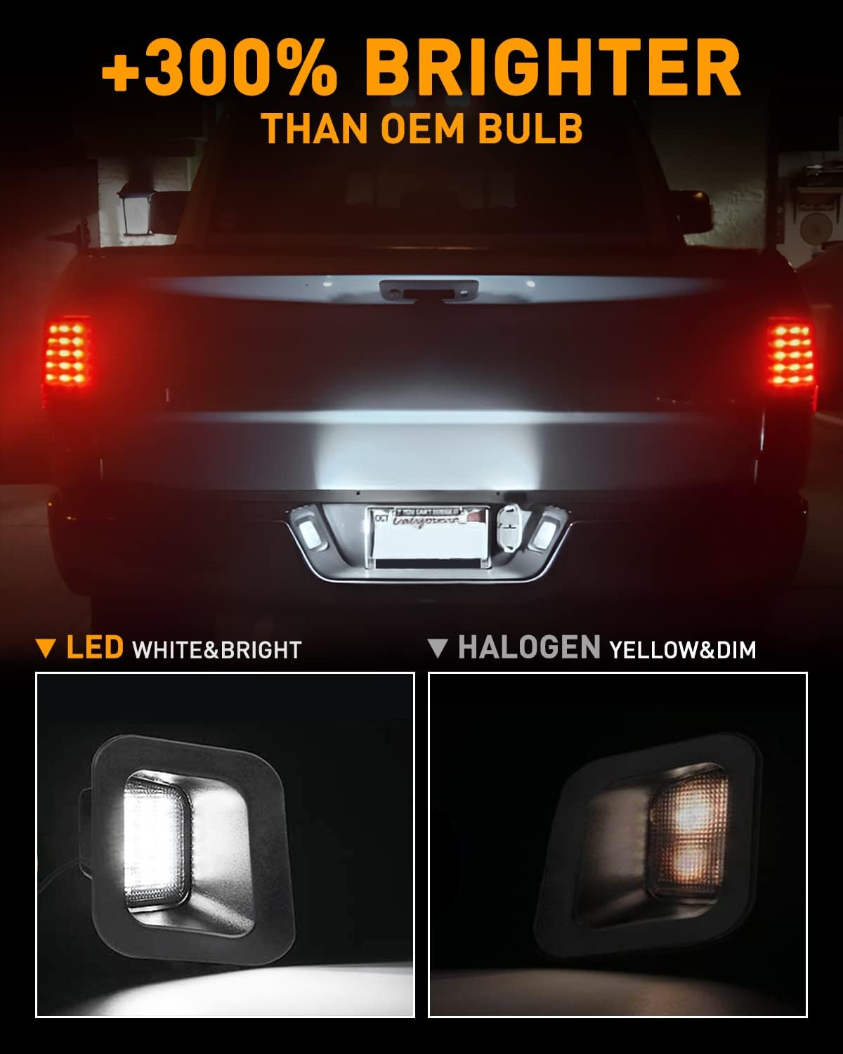 Full LED License Plate Light Tag Light for 2003-2018 Dodge RAM 1500 2500 3500 Pickup Truck, 6000K White, Smoke Lens, Tag Lamp Assembly Replacement, 2 PCS image number 5