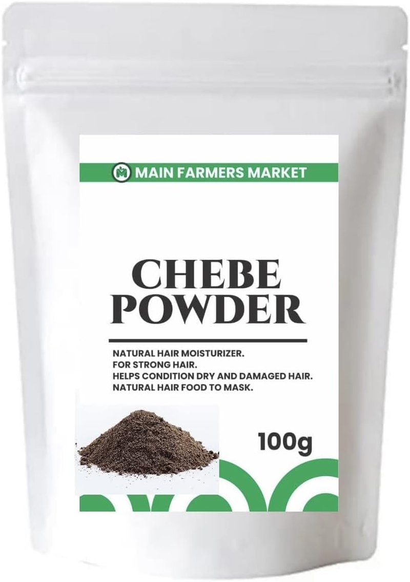 Main Chebe Powder for Hair Growth and Strength, Dye-Free Organic Ingredients of African Chad for Long Hair, Men & Women (100G)