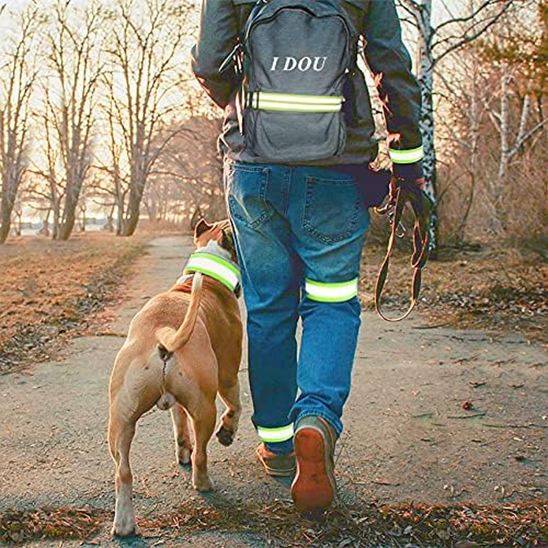 IDOU Reflective Running Gear,Reflective Bands for Arm/Wrist/Ankle/Leg,Biking Accessories for Women and Men - Yellow - 1 Belt -Xxl image number 6