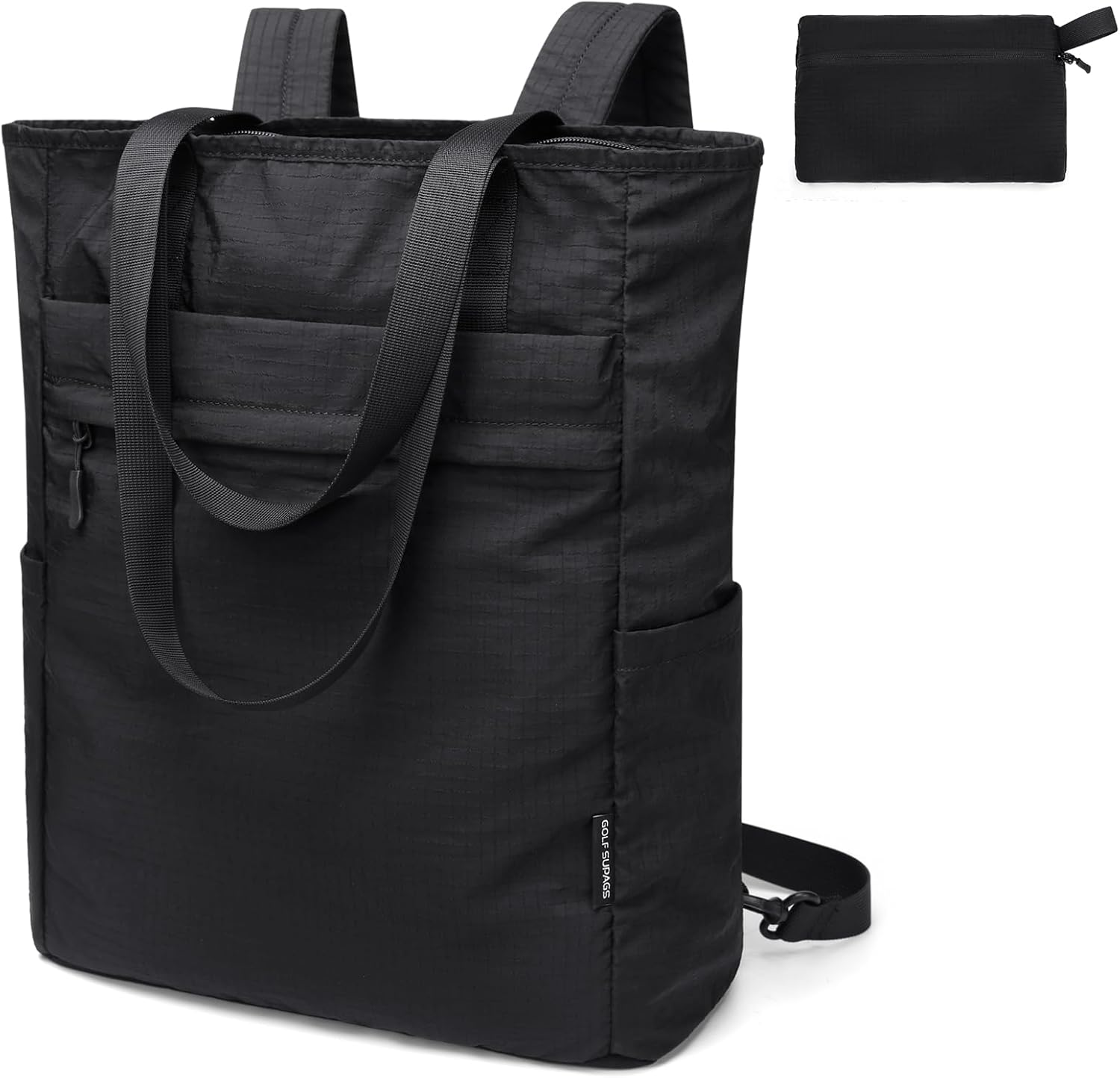 GOLF SUPAGS Foldaway Convertible Tote Backpack Lightweight Nylon Daypack Women Men City Pack Versatile for Leisure Travel