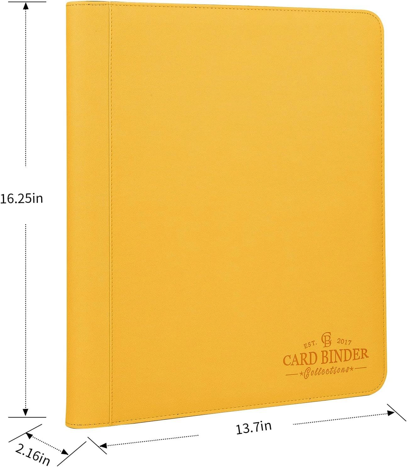 Toploader Binder,Toploader Hard Cases, 9-Pocket Pages Sleeves Hold up 288 Cards.Toploader Card Binder with Sleeves for &ldquo;3&times;4&rdquo; Rigid，Card Holder(Yellow1) image number 4