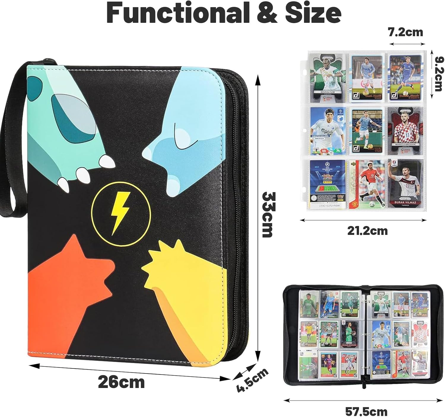 Xmdianss 9-Pocket Card Folder Fits 900 Cards, 50 Removable Sleeves, Portable Trading Card Holder Collector Album for Boys & Girls image number 5