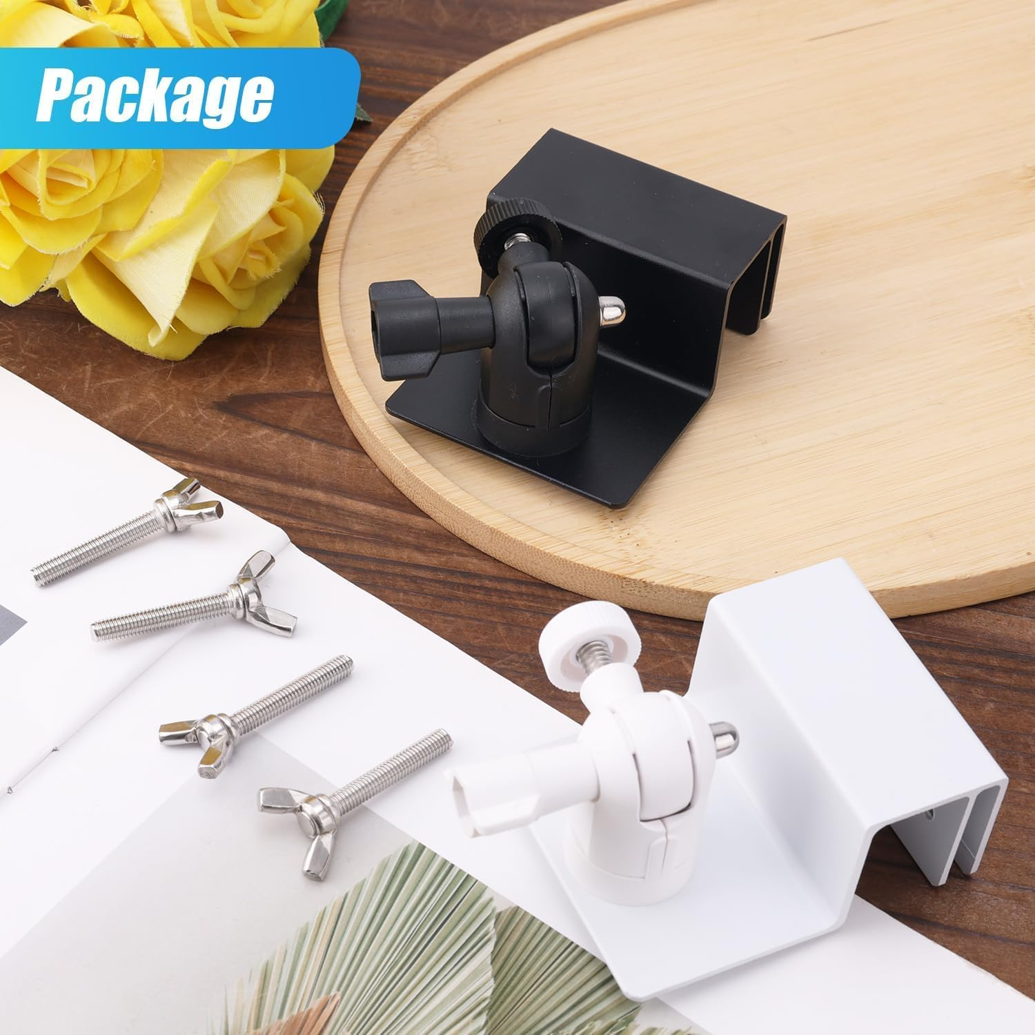 2Pcs Gutter Mount for Security Camera, White Black 360&deg; Adjustable Security Camera Bracket Compatible with Eufy Solocam S220/C210, Eufycam 2C/2C Pro, 3/S330, 2/2 Pro, 3C/S300 image number 3