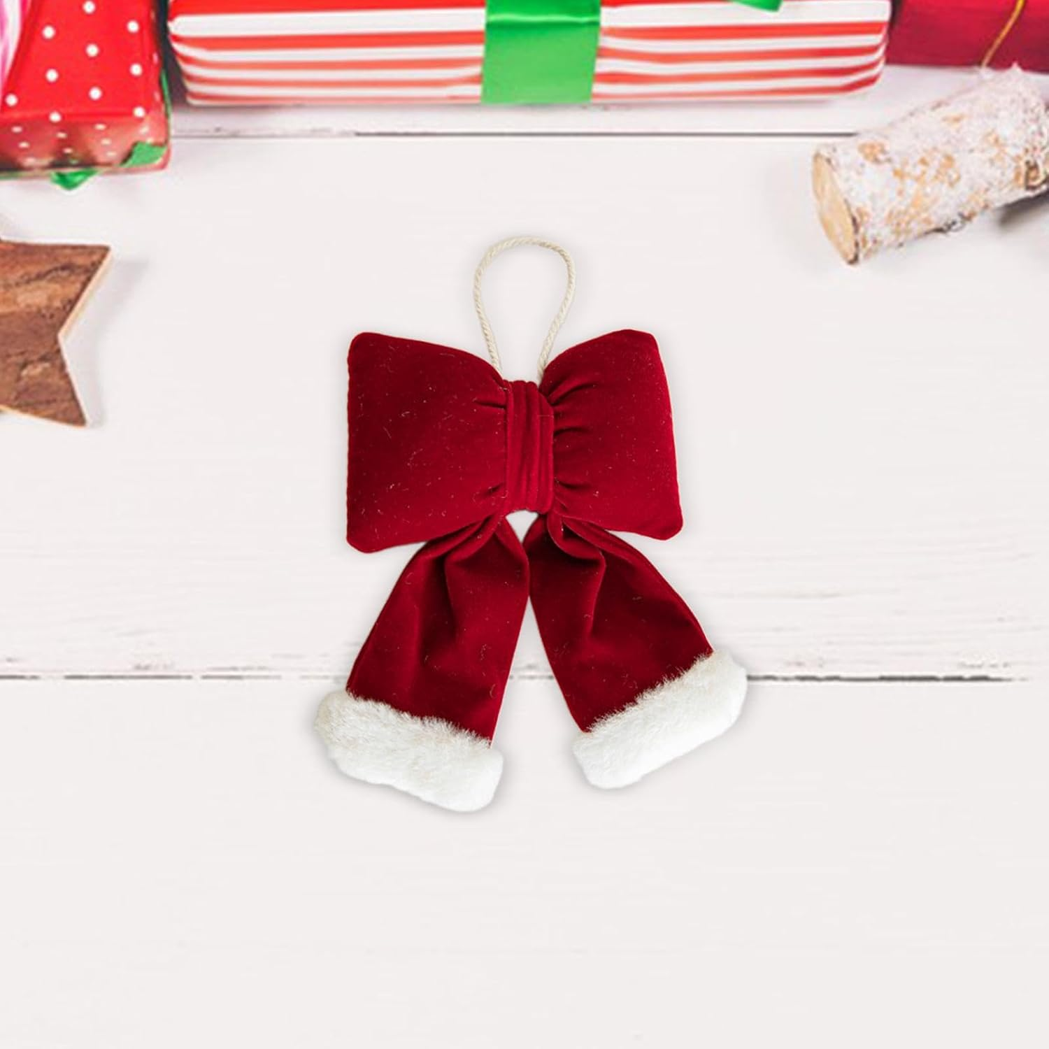 Christmas Bow Hanging Decoration Red Home Decor Celebration Ornament Hanging Pendant for Home Bedroom Window Housewarming, S image number 5