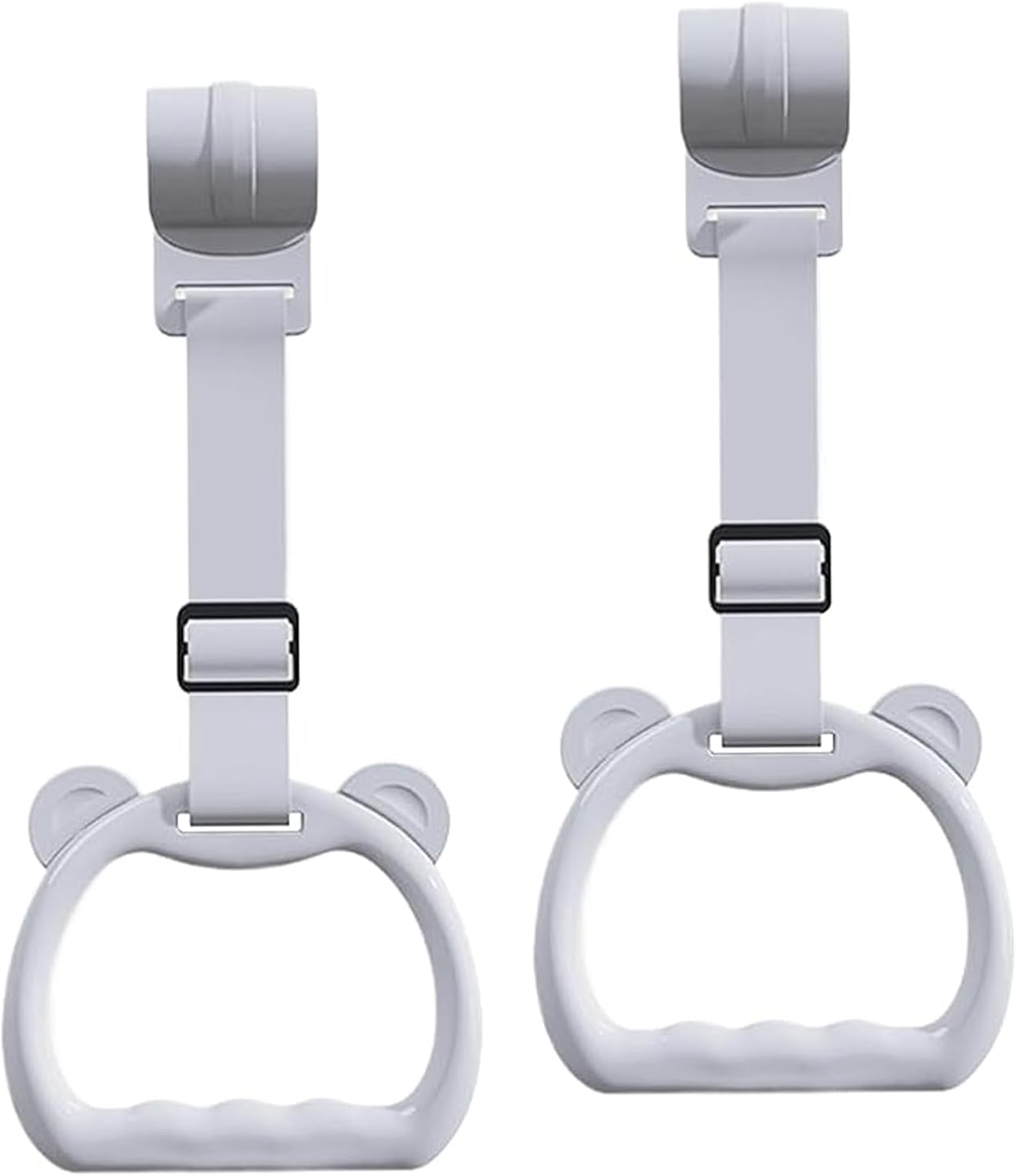 Yeanifeana 2 PCS Adjustable Pull up Rings, Standing Training Tool for Exercise, Ideal for Bed Rail, Daycare Play, Walking Practice Support (Gray)