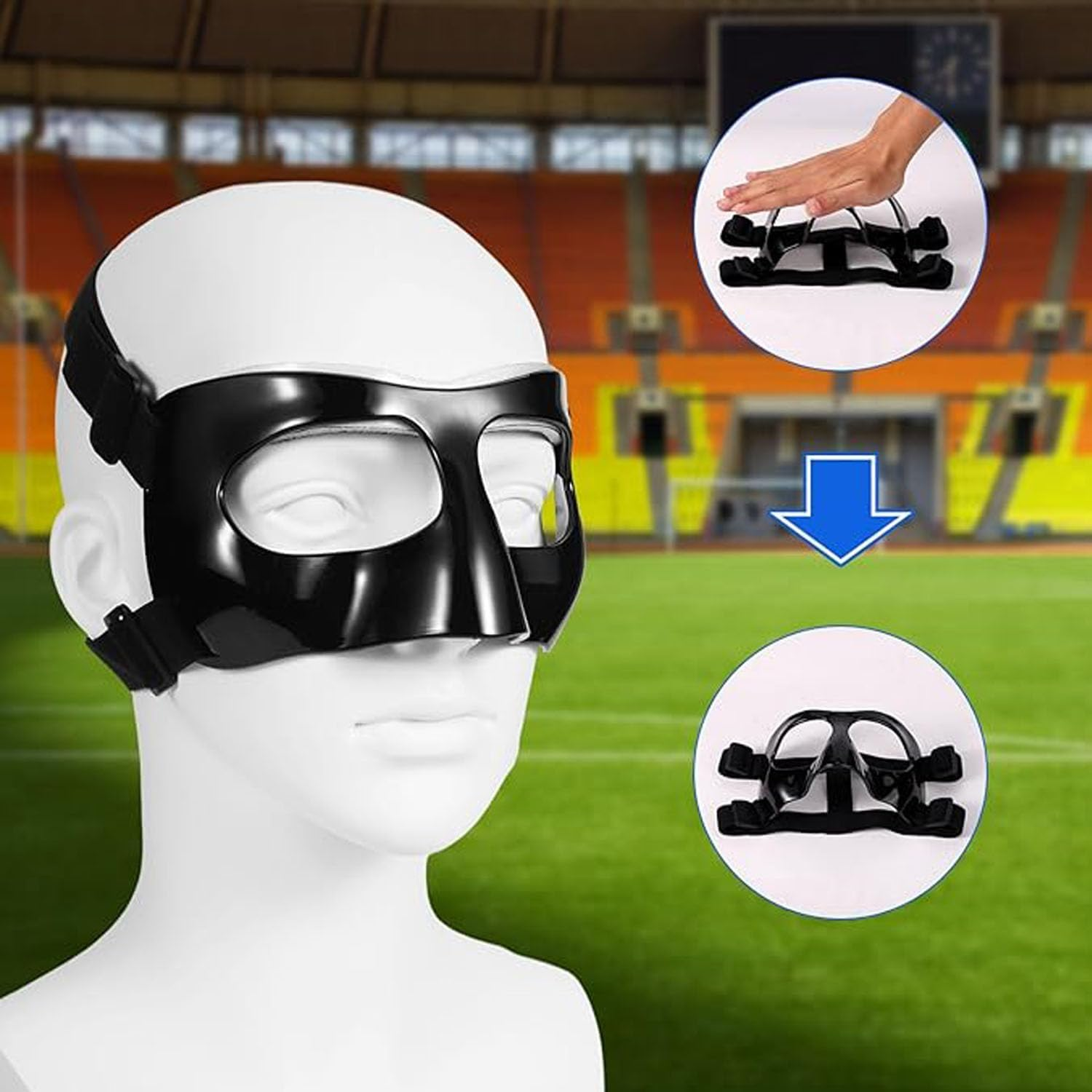 Mtxorvix Sports Face Guard, Nose Guard for Broken Nose, Face Shield Masks for Soccer and Basketball Sports, Protection from Impact Injuries to Nose and Face, Suitable for Men and Women image number 6