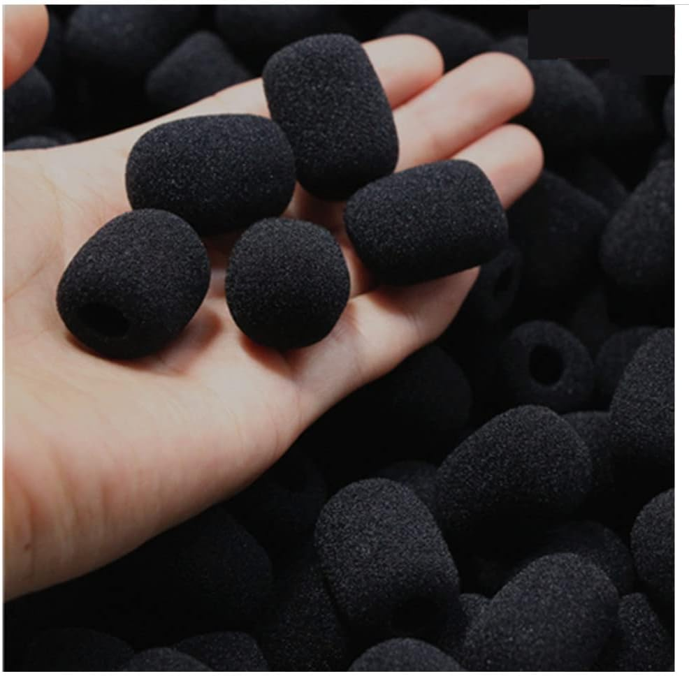 20 Pcs Foam Mic Cover, Black Mini Microphone Headset Windscreen Sponge Foam Mic Cover(30X22X8 Mm) image number 3