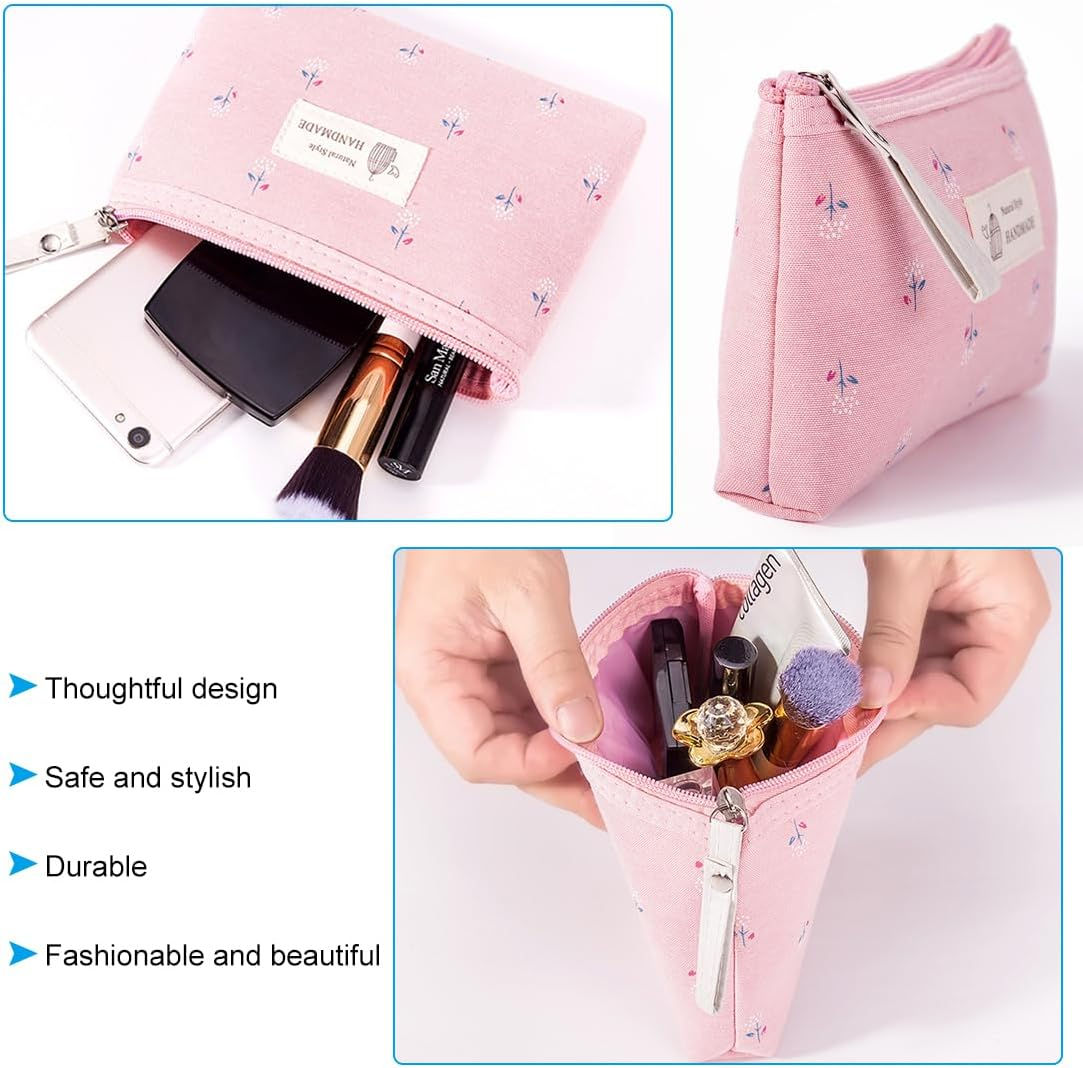 Pack of 2 Small Cosmetic Bag, Portable Toiletry Bag, Canvas Cosmetic Bag, Travel Cosmetic Bag, Travel Toiletry Bag, Makeup Bag, Organiser image number 1