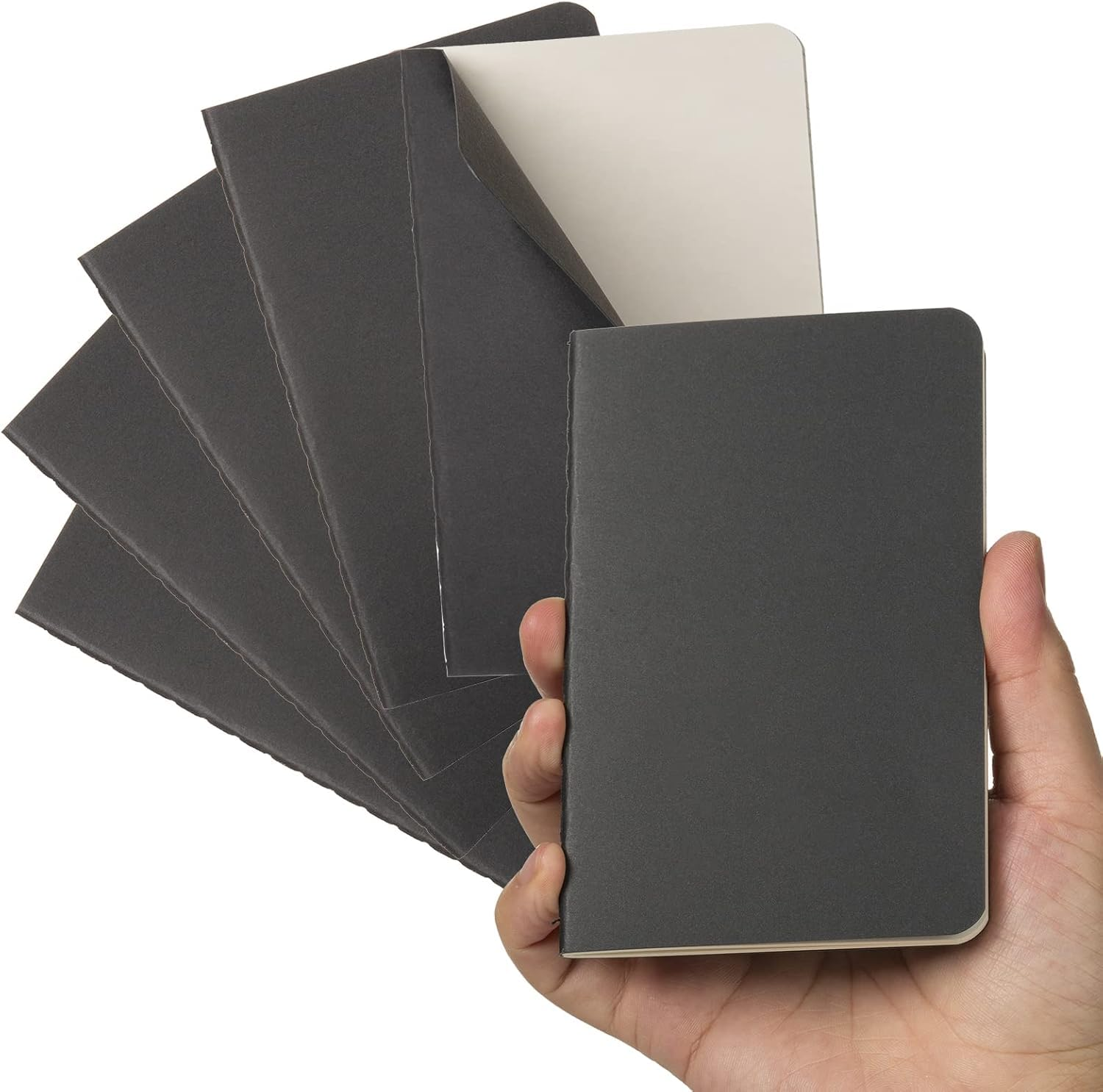 Oiltomn Pocket Notebook, 6 Pack Softcover Mini Notebooks 3.15" X 5.5" Black Notebook Small Memo Notepad for Men Women Kids Traveler Author, 20 Sheets,40 Lined Pages image number 4